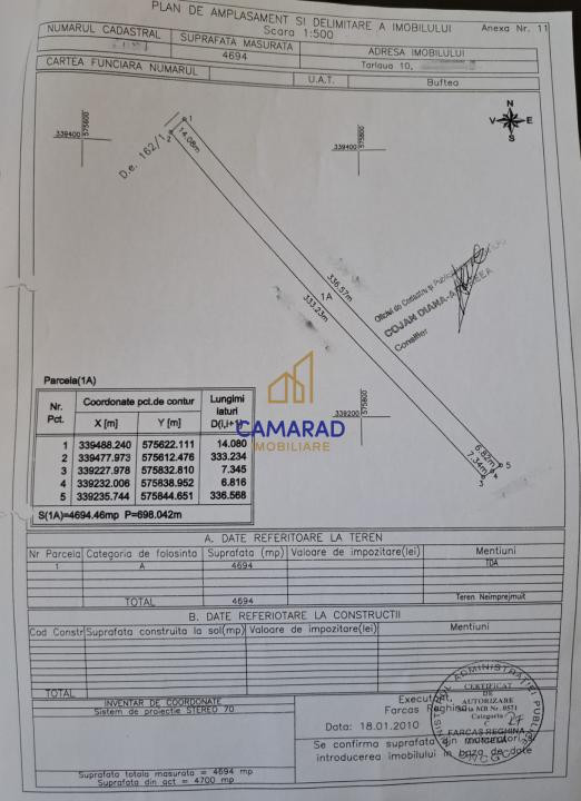 Teren 4694 mp Buftea | Potențial de extindere | intravilan - Parcul dintre Flori