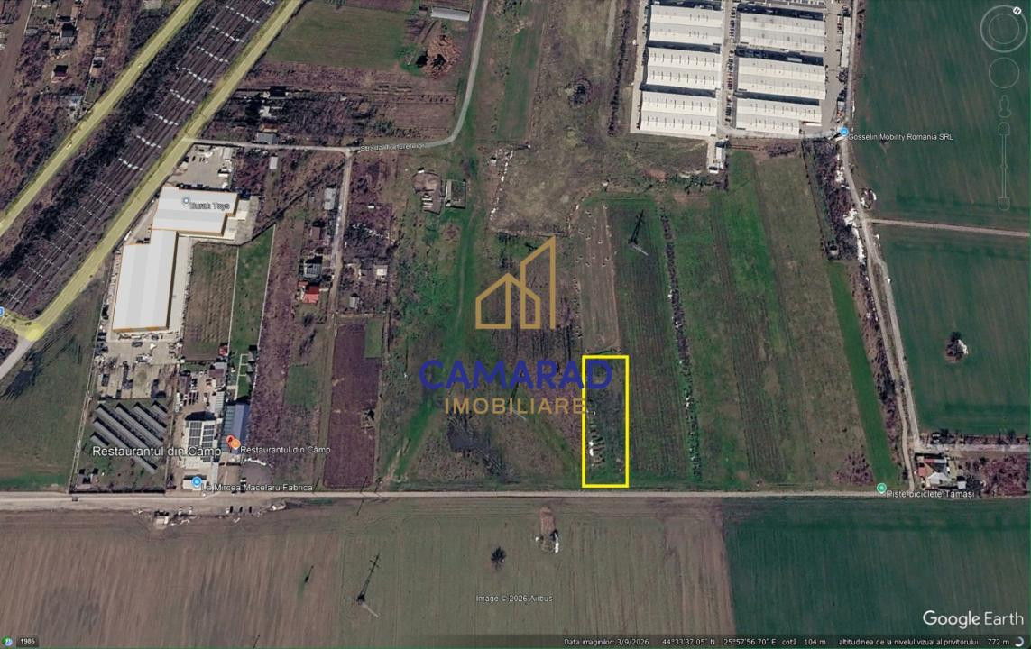 TEREN INTRAVILAN 3.870 MP – BUFTEA | ZONA TAMASI | FRONT STRADAL 32 ML