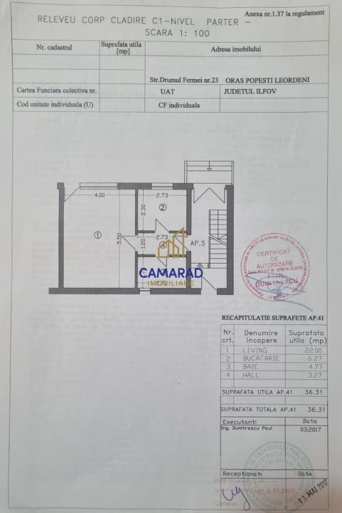 Garsoniera de vanzare cu curte si parcare | Popești-Leordeni