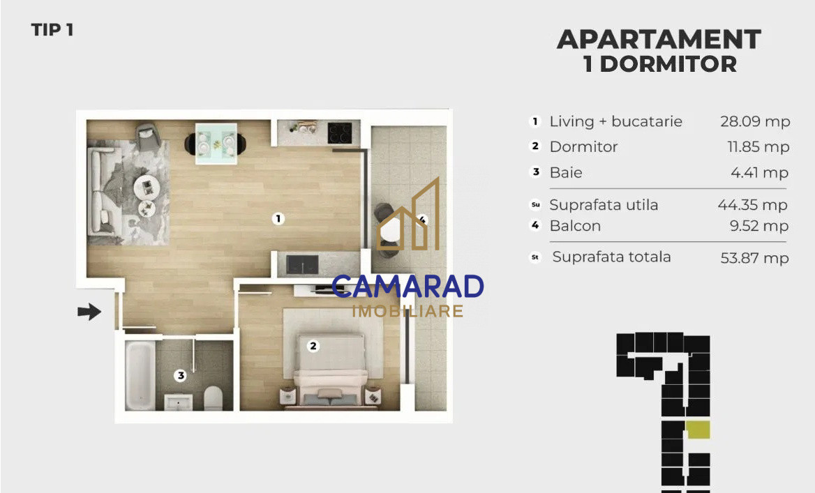 Apartament cu 2 camere | Prima închiriere | 81 Residence | Metrou Berceni