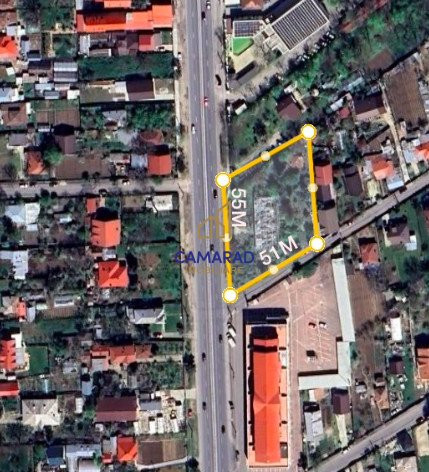 Teren intravilan de vânzare- deschidere DN1 55m | 2541 mp | Săftica, Balotești