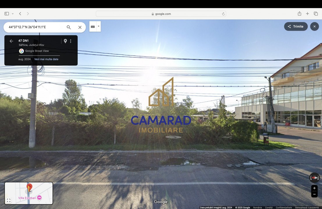 Teren intravilan de vânzare- deschidere DN1 55m | 2541 mp | Săftica, Balotești