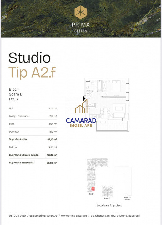 Prima Astera - Studiouri de Vanzare-Preturi mai mici decat la dezvoltator
