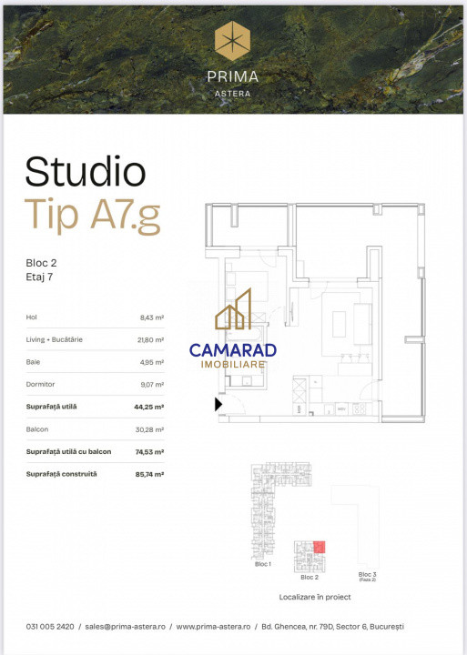 Prima Astera - Studiouri de Vanzare-Preturi mai mici decat la dezvoltator